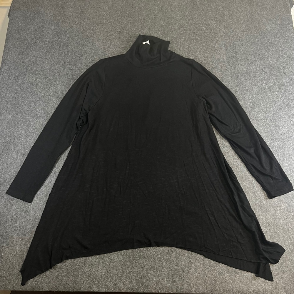 Torrid Black Hacci Knit Sharkbite Mock Neck Tunic Top Plus Size 3 3X‎ 22-24 NEW